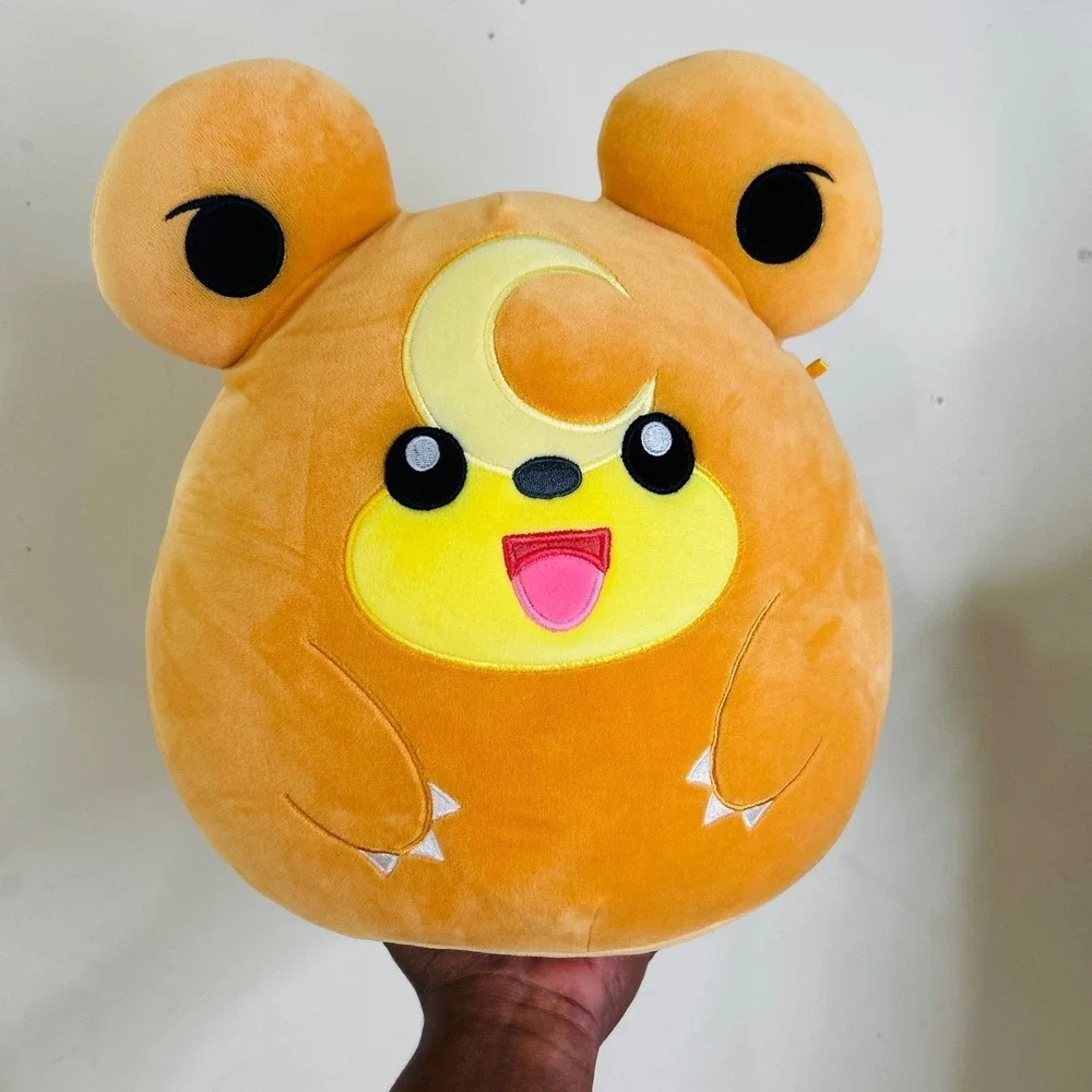 Squishmallows Pokemon Teddiursa 2024 Plush Orange Polyester Soft kids anime